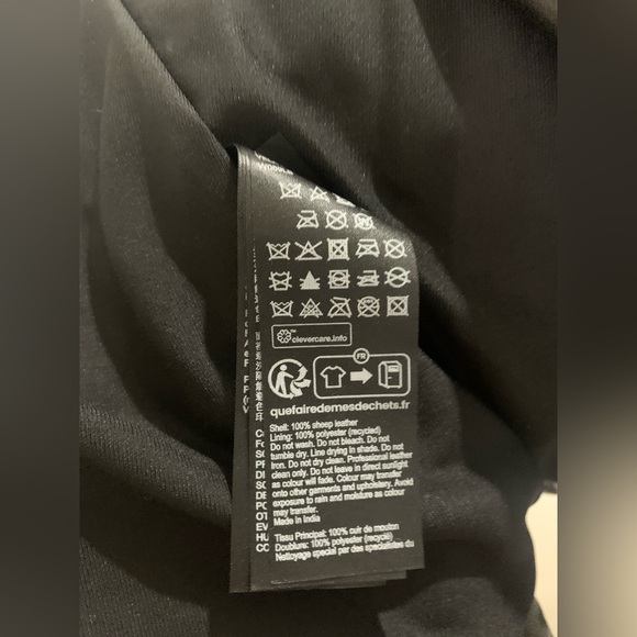 All Saints Black Leather Biker Jacket Size 0 US - Picture 9 of 10